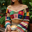 Short Granny Square Crochet Jumper