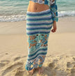 Boho See Motifs Maxi Skirt,Outfit