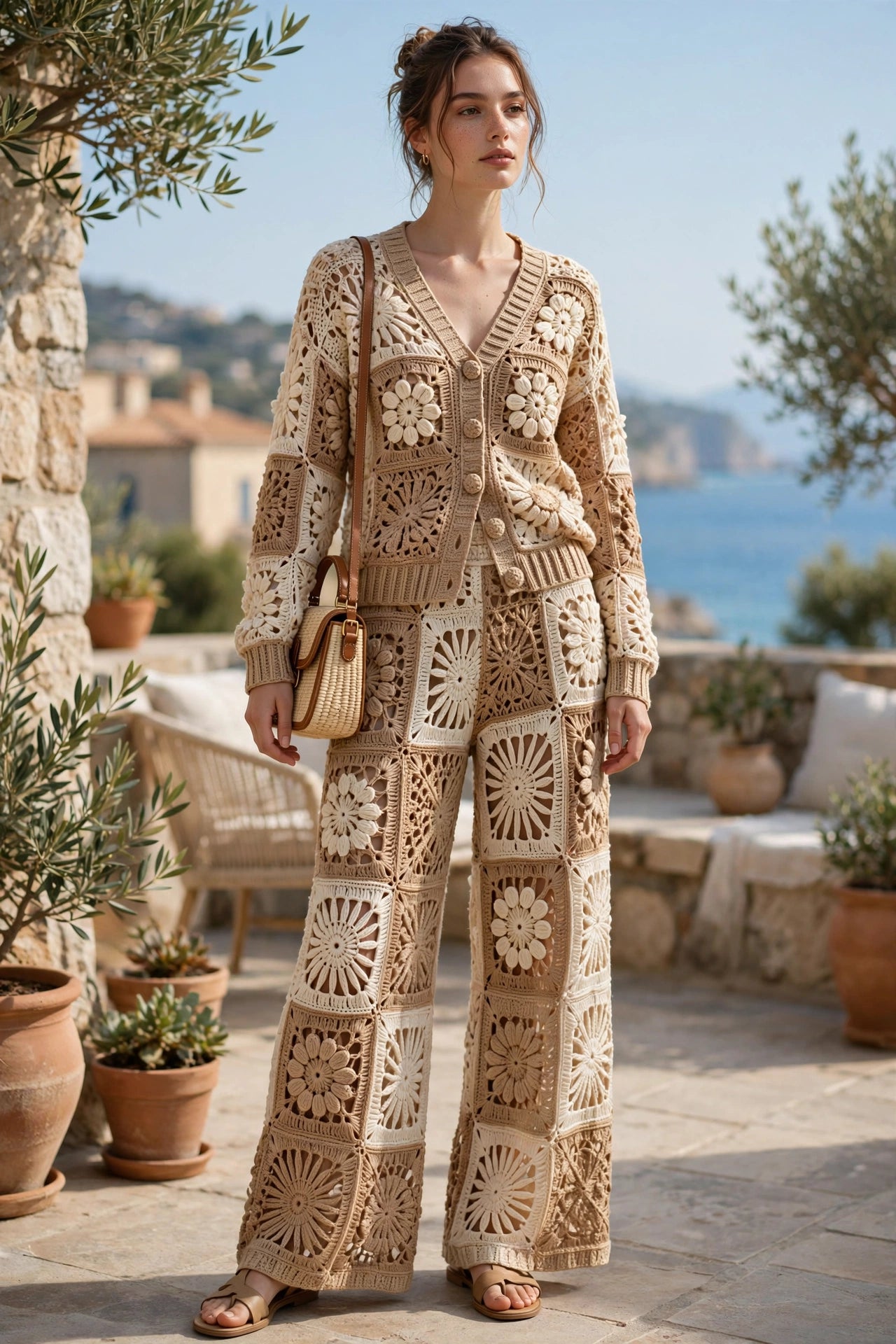 Dune Bloom Cardigan Set