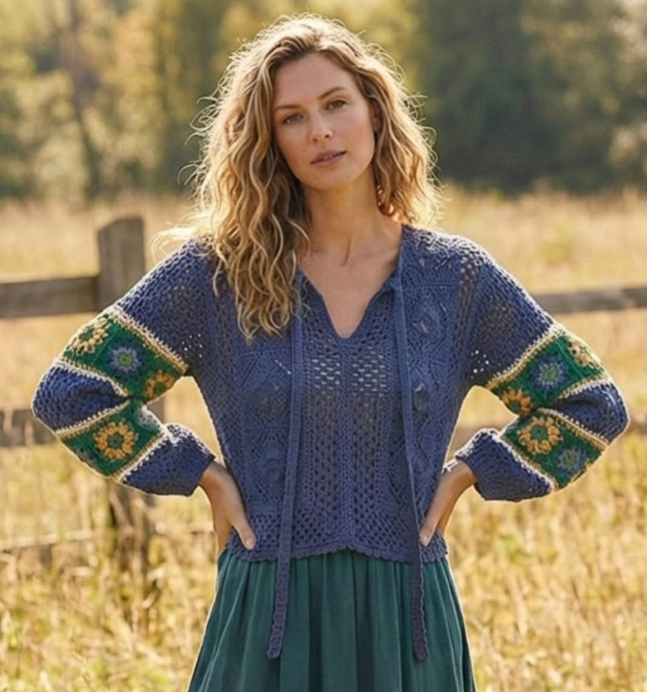 Crochet Floral Long Sleeve