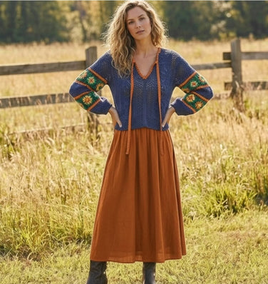 Crochet Floral Long Sleeve