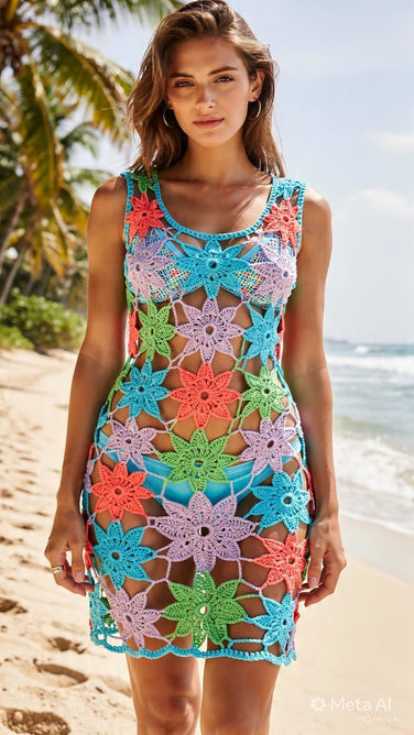 Ocean Petal Dream Mini Dress