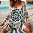 Ocean Mandala Fringe Cover-Up