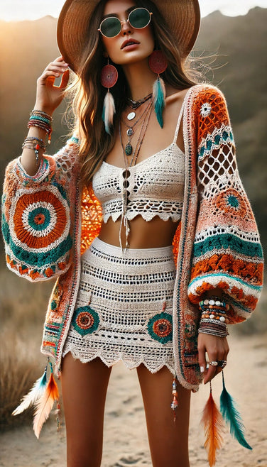 Sunset Spirit Crochet Cardigan