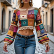 Short Granny Square Crochet Jumper