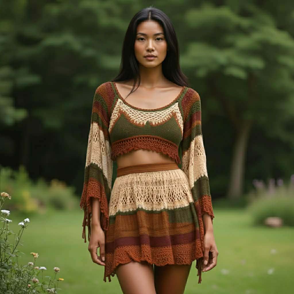 Earthy tones Flare Sleeves Outfit