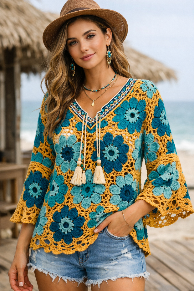 Azure Marigold Boho Tunic