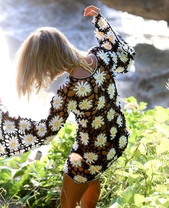 Handmade Daisy Crochet Dress