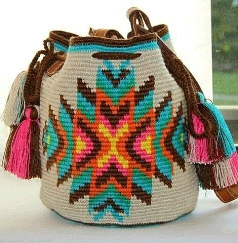 Tapestry long Handle Bucket Bag