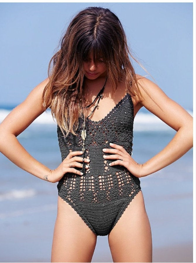 Crochet Handmade one-piece Boho Swimsuit