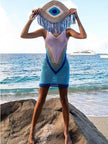 Mesh Tricolour Crochet Dress