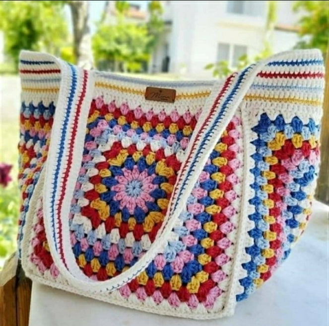 Granny Square Shoulder Handle Bag