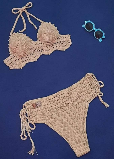 Crochet Halter Strap Bikini