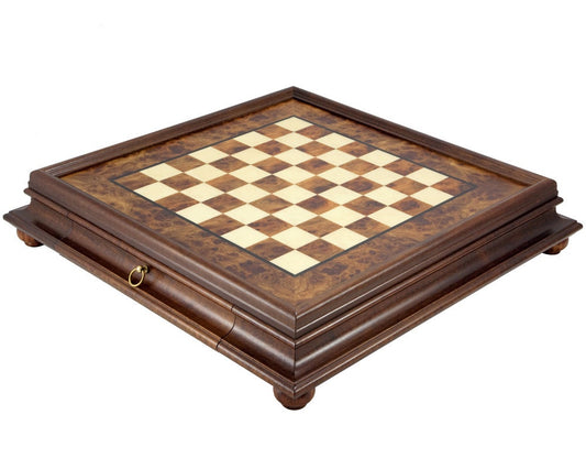 Wood Chess Cabinet with Drawer, Mahogany and Oakwood Chessboard Cabinet with Drawer. Christmas Gift