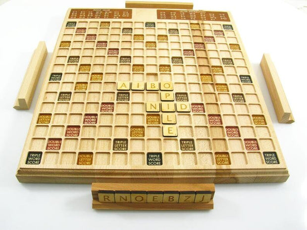 Wooden Scrabble Board Game. Customisable Scrabble Wood Board Game