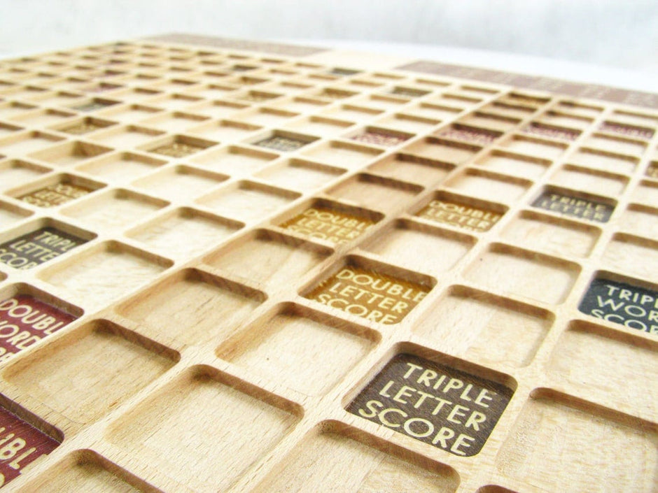 Wooden Scrabble Board Game. Customisable Scrabble Wood Board Game