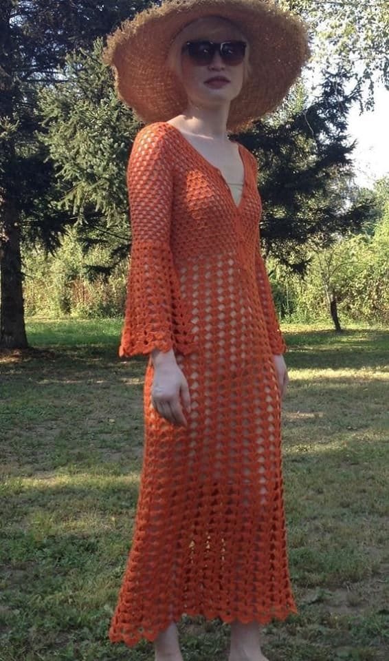 Gypsy Boho Dress - Sexy flowing Crochet - Long bell sleeves - lace cro BOHO OASIS Gypsy Boho Dress - Sexy flowing Crochet - Long bell sleeves - lace cro BOHO OASIS
