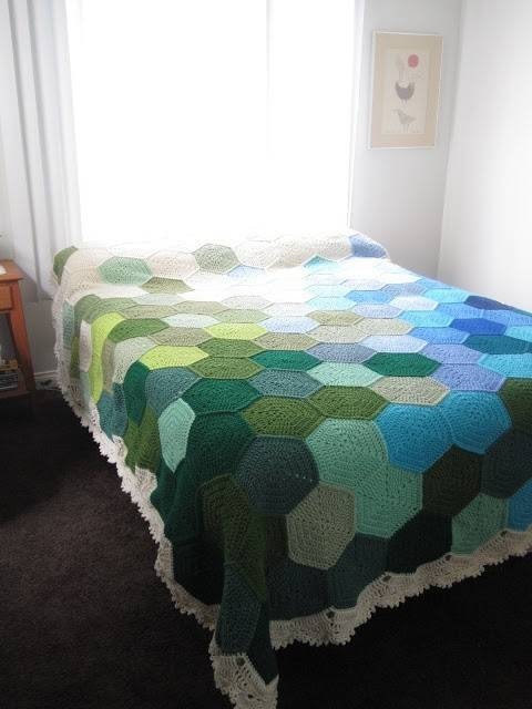 Beehive Granny Patch Crochet, Bed Cover, Blanket crochet, Granny square