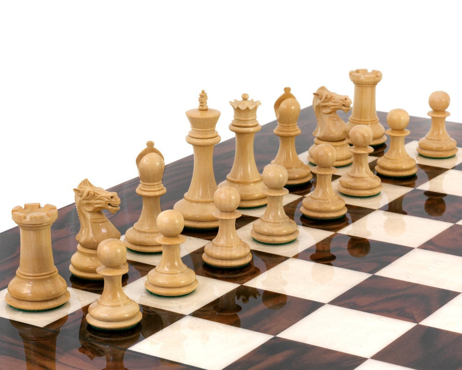 High gloss lacquered Handmade Mahogany and Oak Chessboard, Christmas gift