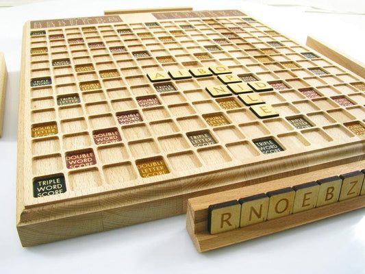 Wooden Scrabble Board Game. Customisable Scrabble Wood Board Game