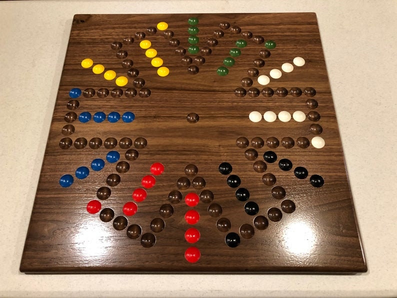 Customisable Wooden Aggravation / Wahoo Frustration/6 players game. Christmas Gift