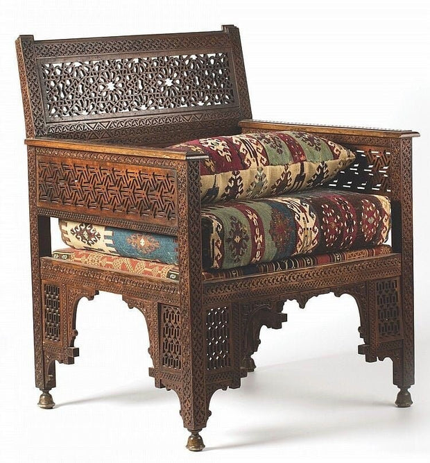 Arabesque Ornamented  Carved Armchairs