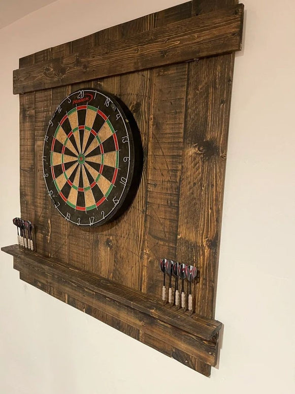 Rustic Flat Wooden Dartboard. Christmas Gift