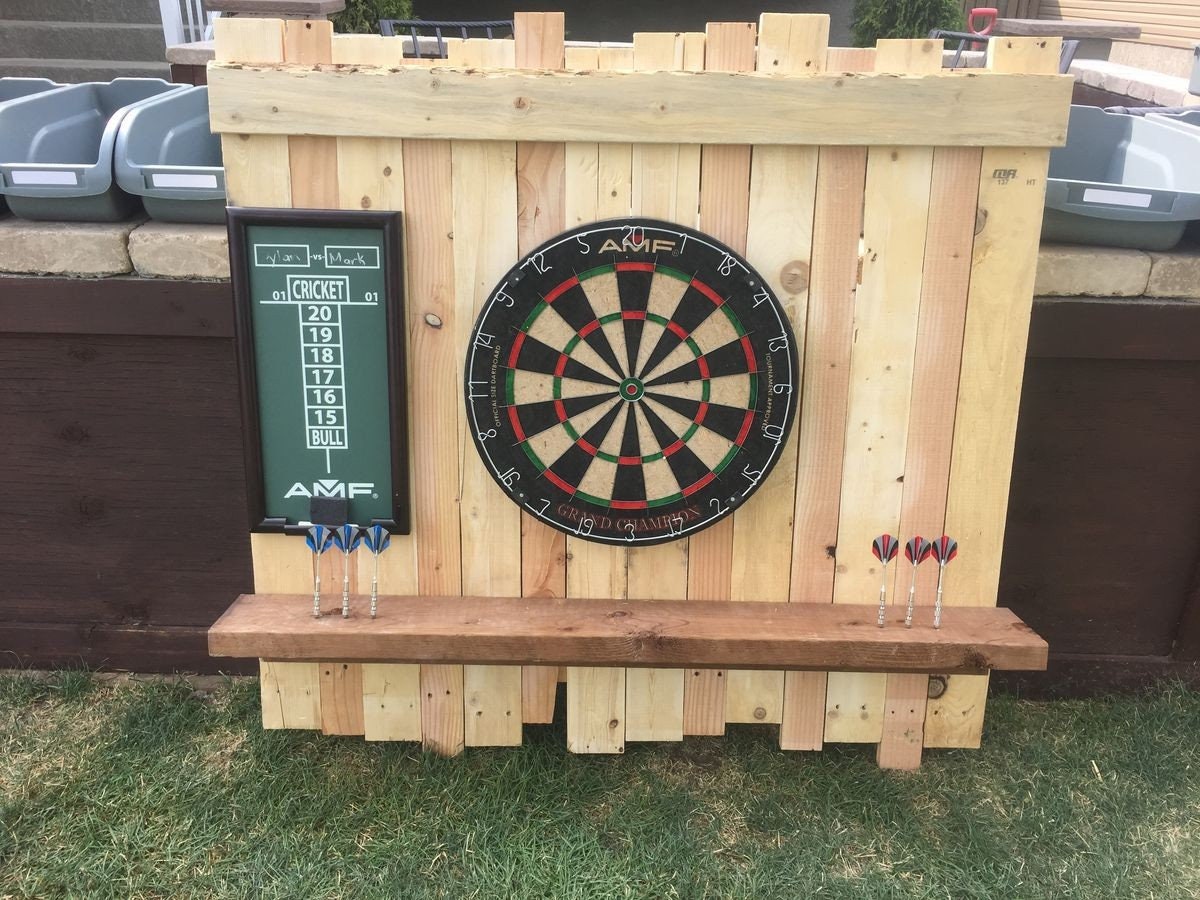 Rustic Flat Wooden Dartboard. Christmas Gift