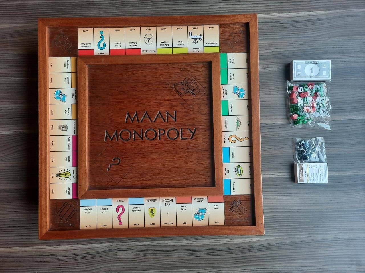 Fully Customisable Monopoly Wooden Board, Christmas gift