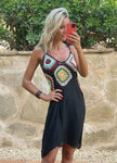 Halter Lenin Granny Square Crochet Midi Dress