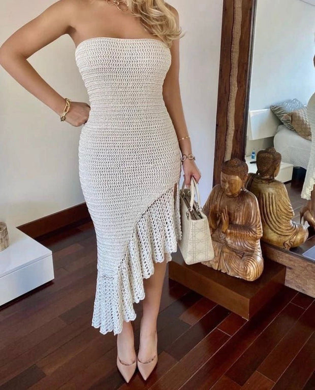 Off-shoulder pencil flapper dress