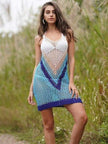 Mesh Tricolour Crochet Dress