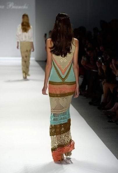 Mesh Tricolour Crochet Dress